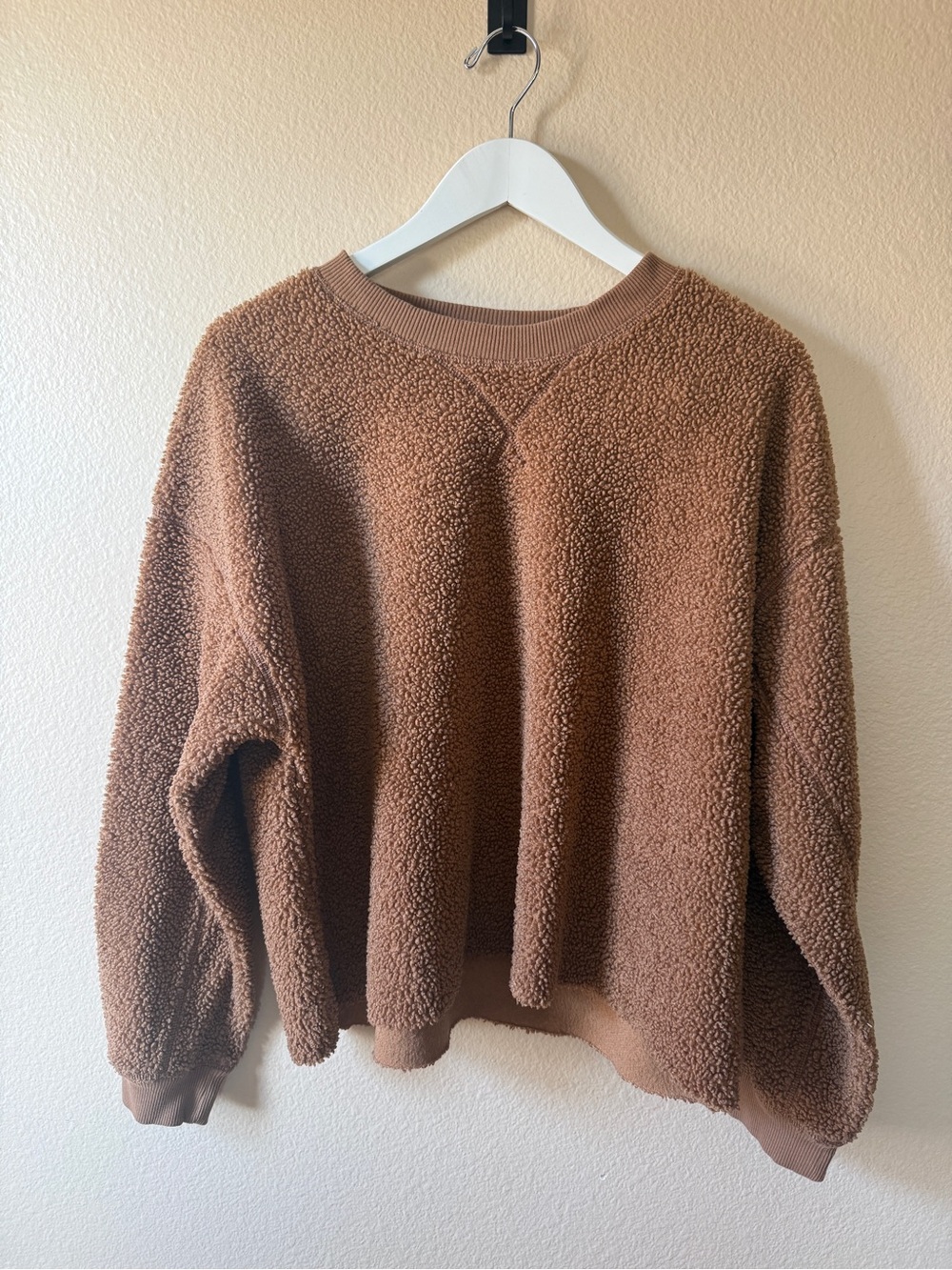 American Eagle Outfitters Brown Teddy Crewneck Sweater